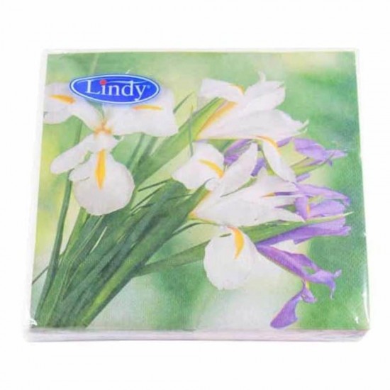 Servetele Lindy Iris, Dimensiune 33x33 cm, 3 Straturi, 20 Foi/Pachet
