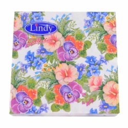 Servetele Lindy Floricele, Dimensiune 33x33 cm, 3 Straturi, 20 Foi/Pachet