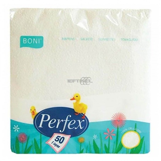 Servetele Perfex Albe, Dimensiune 28x28 cm, 1 Strat, 50 Foi/Pachet