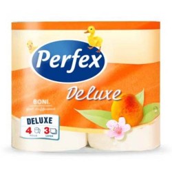 Hartie Igienica Perfex Deluxe cu Parfum de Piersica, 3 Straturi, 4 Role/Bax