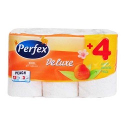 Hartie Igienica Perfex Deluxe cu Parfum de Piersica, 3 Straturi, 12 Role/Bax