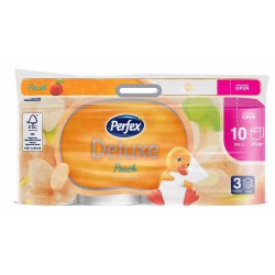 Hartie Igienica Perfex Deluxe cu Parfum de Piersica, 3 Straturi, 10 Role/Bax
