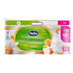 Hartie Igienica Perfex Deluxe cu Parfum de Musetel, 3 Straturi, 10 Role/Bax Hartie Igienica Perfex Deluxe cu Parfum de Musetel, 3 Straturi, 10 Role/Bax