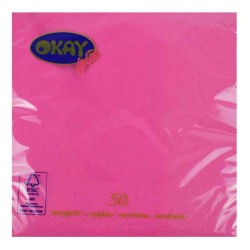 Servetele Okay Ortensia, Culoare Cyklamen, Dimensiune 33x33 cm, 2 Straturi, 50 Foi/Pachet