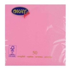 Servetele Okay Rosa Shocking, Culoare Roz, Dimensiune 33x33 cm, 2 Straturi, 50 Foi/Pachet