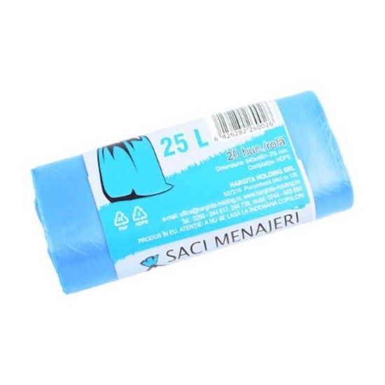 Saci Menajeri, 25 L, HDPE, 20 Buc/Rola