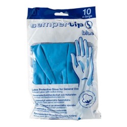 Manusi Reutilizabile din Latex Sempertip, Culoare Albastru, Marimea XL