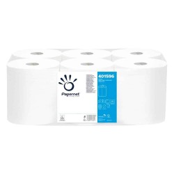 Prosoape de Hartie Papernet Ecolabel cu Derulare Centrala din Celuloza, 2 Straturi, 135 m, 6 Role/Bax