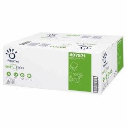 Hartie Igienica Papernet Biotech Pliata din Celuloza, 2 Straturi, 224 Foi, Dimensiune 11x21 cm