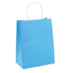 Set 100 de Sacose din Hartie Model Albastru Deschis, 18x8x22 cm, Hartie Kraft Alba 90 g/m², Maner Sfoara Set 100 de Sacose din Hartie Model Albastru Deschis, 18x8x22 cm, Hartie Kraft Alba 90 g/m², Maner Sfoara