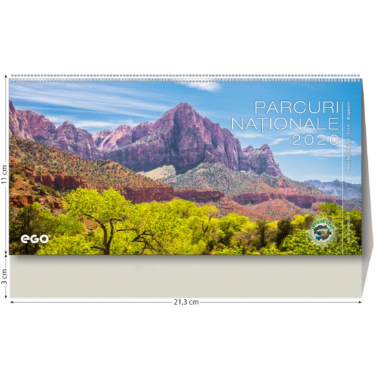 Calendar de Birou Ego cu Parcurile Nationale 2022, 213x110 mm, 13 File, Multicolor, Calendar Birou, Calendar de Masa, Calendar pentru Birou, Calendar Office, Calendar Ego Birou, Calendar Ego de Birou, Calendar Birou Hartie