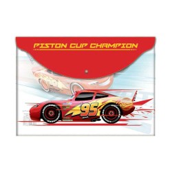 Mapa din Plastic cu Buton A4 pentru Baieti, Model Cars 3, Culoare Multicolor