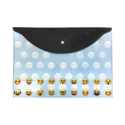 Mapa din Plastic cu Buton A4 pentru Baieti, Model Emoji, Culoare Multicolor