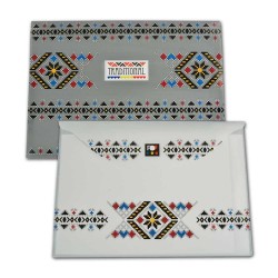 Mapa din Plastic cu Buton A4 pentru Fete, Model Ethno 2, Culoare Multicolor