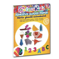 Hartie Glasata Autocolanta Colour Kids A4, 10 Culori/Set Hartie Glasata Autocolanta Colour Kids A4, 10 Culori/Set