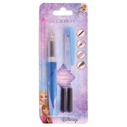 Stilou Basic cu 2 Rezerve din Plastic pentru Fete, Model Frozen
