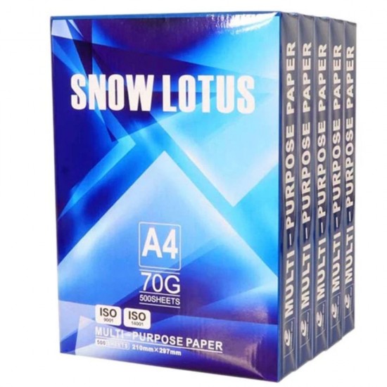 Hartie Copiator Snow Lotus, Format A4, Gramaj 70 g/m², 500 Coli/Top, 320 Top/Palet