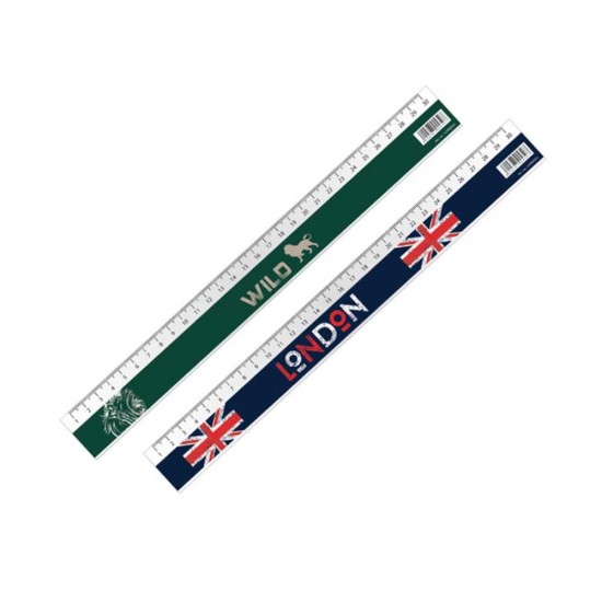 Rigla din Plastic pentru Baieti, 300 mm, Model Pigna