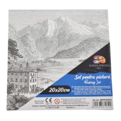 Panza pentru Pictura Predesenata pe Sasiu, Model Peisaj, School Friendly Sf Art, Dimensiune 200x200 mm Panza pentru Pictura Predesenata pe Sasiu, Model Peisaj, School Friendly Sf Art, Dimensiune 200x200 mm