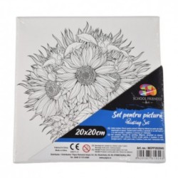 Panza pentru Pictura Predesenata pe Sasiu, Model Floare, School Friendly Sf Art, Dimensiune 200x200 mm Panza pentru Pictura Predesenata pe Sasiu, Model Floare, School Friendly Sf Art, Dimensiune 200x200 mm