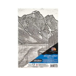 Panza pentru Pictura pe Sasiu School Friendly Predesenata Sf Art, Model Peisaj 5, Dimensiune 200x300 mm Panza pentru Pictura pe Sasiu School Friendly Predesenata Sf Art, Model Peisaj 5, Dimensiune 200x300 mm