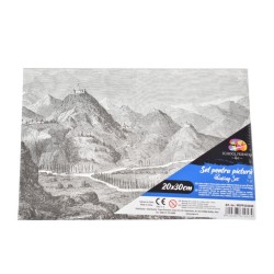 Panza pentru Pictura Predesenata pe Sasiu, Model Peisaj 2, School Friendly Sf Art, Dimensiune 200x300 mm