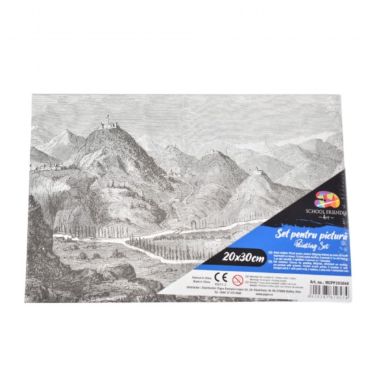 Panza pentru Pictura Predesenata pe Sasiu, Model Peisaj 2, School Friendly Sf Art, Dimensiune 200x300 mm