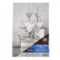 Panza pentru Pictura Predesenata pe Sasiu, Model Corabie, School Friendly Sf Art, Dimensiune 200x300 mm Panza pentru Pictura Predesenata pe Sasiu, Model Corabie, School Friendly Sf Art, Dimensiune 200x300 mm