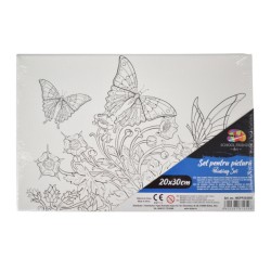 Panza pentru Pictura Predesenata pe Sasiu, Model Fluturi, School Friendly Sf Art, Dimensiune 200x300 mm Panza pentru Pictura Predesenata pe Sasiu, Model Fluturi, School Friendly Sf Art, Dimensiune 200x300 mm