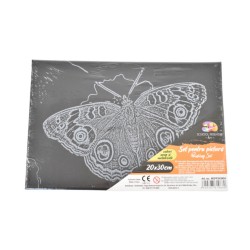 Panza pentru Pictura Predesenata pe Sasiu Neagra, Model Fluture, School Friendly Sf Art, Dimensiune 200x300 mm Panza pentru Pictura Predesenata pe Sasiu Neagra, Model Fluture, School Friendly Sf Art, Dimensiune 200x300 mm