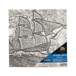 Panza pentru Pictura School Friendly pe Sasiu Predesenata Sf Art, Model Barca 3, Dimensiune 300x300 mm