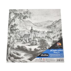 Panza pentru Pictura Predesenata pe Sasiu, Model Peisaj, School Friendly Sf Art, Dimensiune 300x300 mm