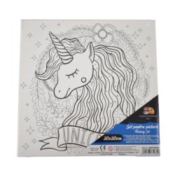 Panza pentru Pictura Predesenata pe Sasiu, Model Unicorn, School Friendly Sf Art, Dimensiune 300x300 mm