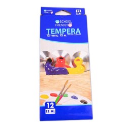 Set Tempera, Model School Friendly, 12 Culori/Set 12 ml Set Tempera, Model School Friendly, 12 Culori/Set 12 ml