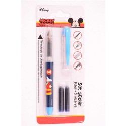 Stilou Basic cu 2 Rezerve din Plastic pentru Baieti, Model Mickey