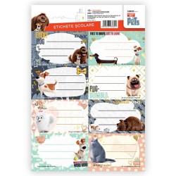 Etichete Scolare pentru Baieti, Model Pets, 40 buc/set, Culoare Multicolor