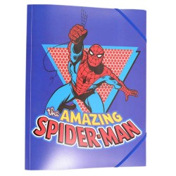 Mapa din Plastic cu Elastic A4 pentru Baieti, Model Spiderman, Culoare Multicolor