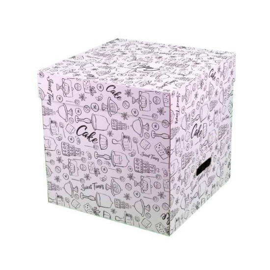 Cutii Tort cu Capac Generic Alb, 25 Buc/Set, 330x330x330 mm