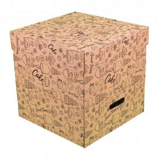 Cutii Tort cu Capac Generic Natur, 25 Buc/Set, 330x330x330 mm