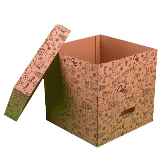 Cutii Tort cu Capac Generic Natur, 25 Buc/Set, 330x330x330 mm