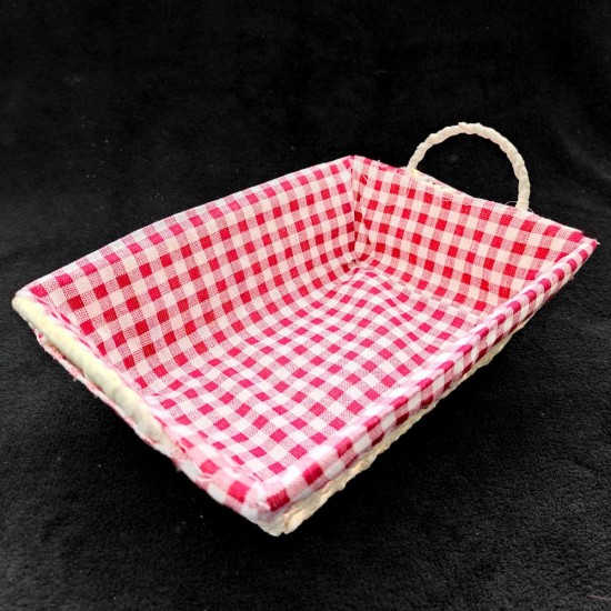 Cos Impletit Dreptunghic Alb, Material Plastic si Metal, Dimensiune 26x19x8 cm