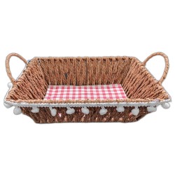 Cos Impletit Dreptunghic Maro, Material Plastic si Metal, Dimensiune 26x19x8 cm