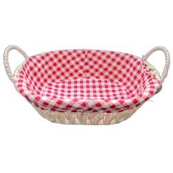 Cos Impletit Oval Alb, Material Plastic si Metal, Dimensiune 27x8 cm