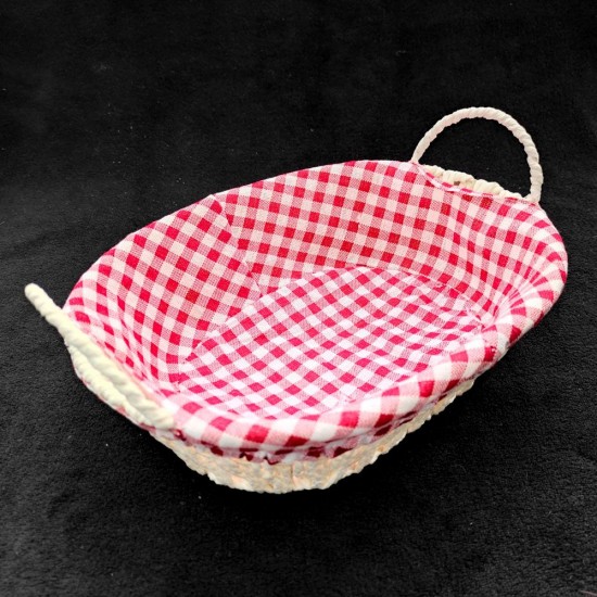 Cos Impletit Oval Alb, Material Plastic si Metal, Dimensiune 27x8 cm