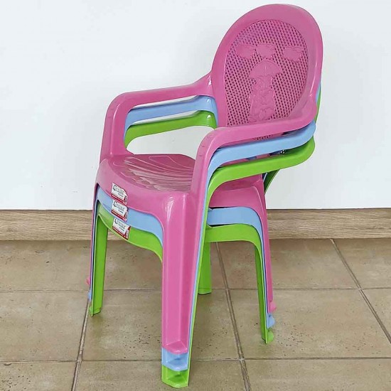 Scaun pentru Copii KM din Plastic, Culoare Verde