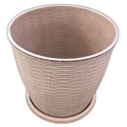 Ghiveci pentru Flori din Plastic, Include Tavita, 6 L, Culoare Maro Ghiveci pentru Flori din Plastic, Include Tavita, 6 L, Culoare Maro