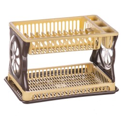 Scurgator de Vase Etajat KP din Plastic, Culoare Negru si Crem Scurgator de Vase Etajat KP din Plastic, Culoare Negru si Crem