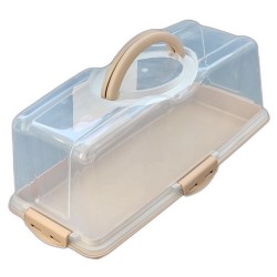 Platou pentru Tort, Forma Dreptunghiulara, Material Plastic, Culoare Maro