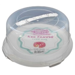 Platou pentru Tort, Forma Rotunda, Material Plastic, Culoare Alb