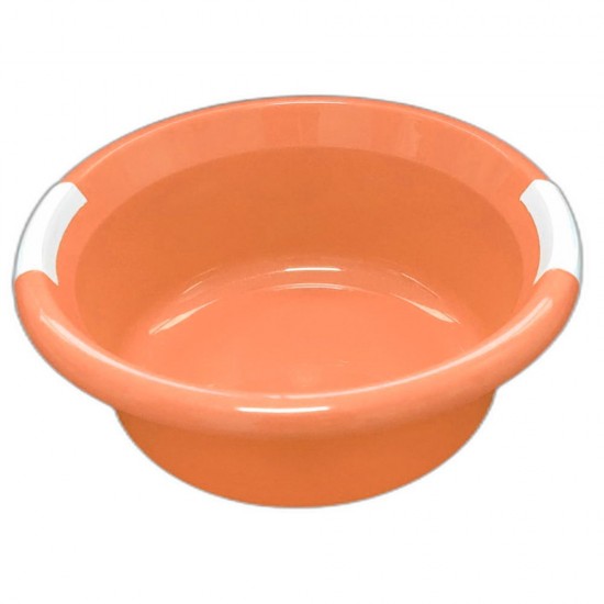 Lighean Rotund cu Manere din Plastic, Capacitate 10,5 L, Culoare Portocaliu